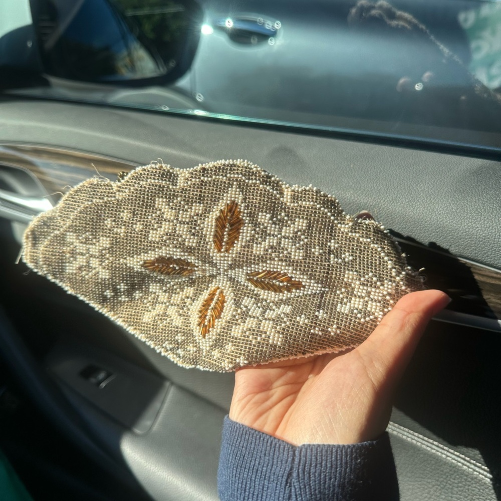 Beaded Clutch with Gold and Silver Accents